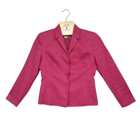 Style & Co Collection Jackets & Blazers - Style & Co Petite 2P Linen Blazer Pink Tailored Lightweight Jacket